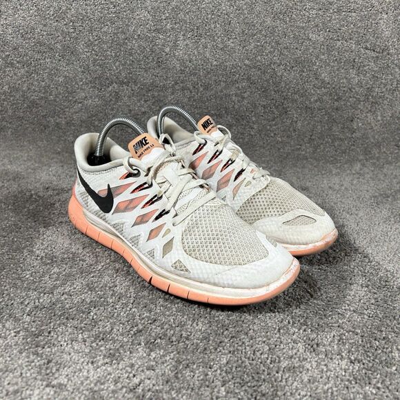 Nike Free 5.0 642199-103 Women's Size 9 White Bright Mango Orange Running Shoes - Picture 3 of 12